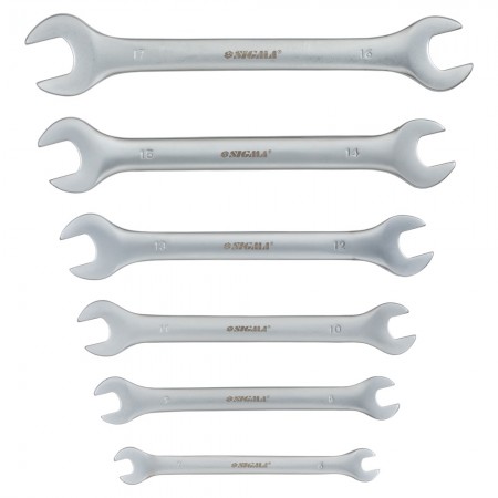 Ключи Рожковые 6 шт/6-17 mm/CrV/Satine (6010311)