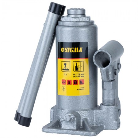 Пляшковий Гідравлічний Домкрат Standard/3т/H 175-345mm (6106031) Пляшковий Гідравлічний Домкрат Standard/3т/H 175-345mm (6106031)