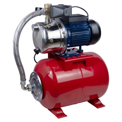 Станция водоснабжения/0.75 кВт/Hmax 42m/Qmax 50 l/min /самовсасывающий насос нержавеющая сталь/бак 24л (775052/24)