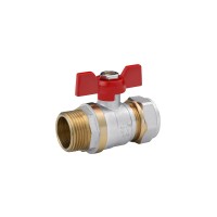 Кран шаровой металлопластиковый Karro 20х3/4" РН бабочка, никелированный