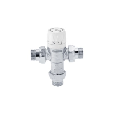 Смесительный термостатический кран Karro 1/2" ННН никелированный KR-1081