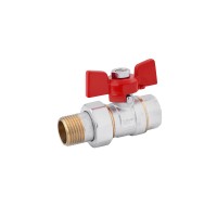 Кран-американка шаровий прямий Karro "Standart" 1/2" ВЗ PN30 метелик, нікельований KR-1016