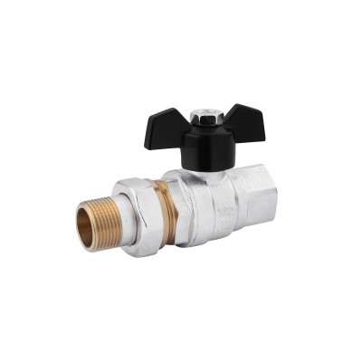 Кран-американка шаровой прямой Karro "Perfect" 1/2" ВН PN40 бабочка, никелированный Кран-американка шаровой прямой Karro "Perfect" 1/2" ВН PN40 бабочка, никелированный