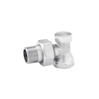 Кран радиаторный нижний угловой Karro 1/2" ВН никелированный KR-304