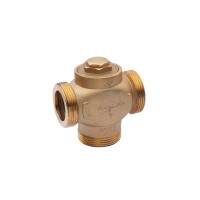 Триходовий клапан Karro (DN) 32, d=1 1/2" ЗЗЗ латунний KR-1134