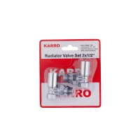 Комплект радиаторных угловых кранов верхние Karro 1/2" ВН хромированные KR-32001