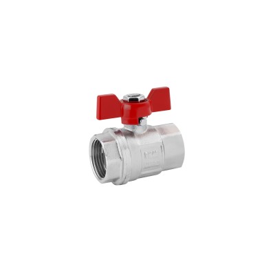 Кран шаровой Karro "Standart+" 3/4" ВВ PN40 бабочка, никелированный Кран шаровой Karro "Standart+" 3/4" ВВ PN40 бабочка, никелированный