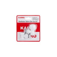 Комплект радиаторных угловых кранов Karro 1/2" ВН (верхний+нижний) белые