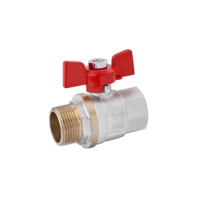 Кран шаровой Karro "Standart" 3/4" ВН PN30 бабочка, никелированный