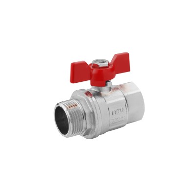 Кран шаровой Karro "Standart+" 3/4" ВН PN40 бабочка, никелированный Кран шаровой Karro "Standart+" 3/4" ВН PN40 бабочка, никелированный
