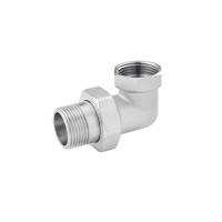 Згін-американка кутова Karro 1" ВЗ нікельована KR-3103