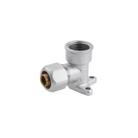 Коліно настінне металопластикове Karro 16х1/2" РВ нікельоване KR-0820