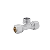 Трійник металопластиковий Karro 16х1/2"х16 РЗ нікельований KR-0710