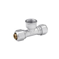 Трійник металопластиковий Karro 16х1/2"х16 РВ нікельований KR-0720