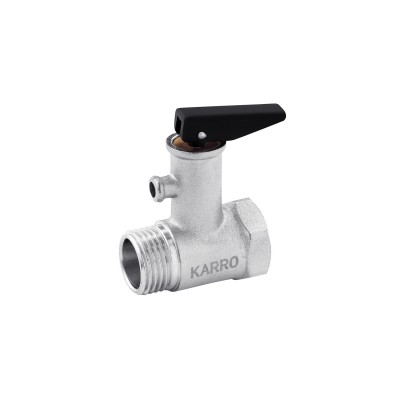 Предохранительный клапан для бойлера Karro 1/2" ВН с ручкой никелированный KR-88144 Предохранительный клапан для бойлера Karro 1/2" ВН с ручкой никелированный KR-88144