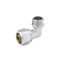 Коліно металопластикове Karro 20х1/2" РЗ нікельоване KR-0611