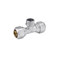 Трійник металопластиковий Karro 20х1/2"х20 РЗ нікельований KR-0711