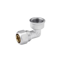 Коліно металопластикове Karro 20х3/4" РВ нікельоване KR-0622