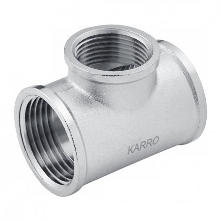 Тройник переходной Karro 1"х1/2"х1" ВВВ никелированный KR-3213 Тройник переходной Karro 1"х1/2"х1" ВВВ никелированный KR-3213