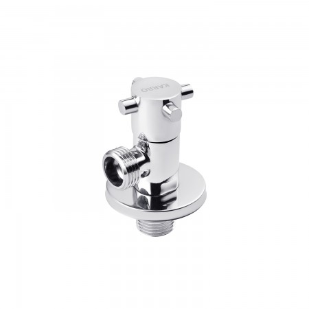 Кран приладовий для підключення Karro 1/2"х1/2" ЗЗ хромований KR-3128