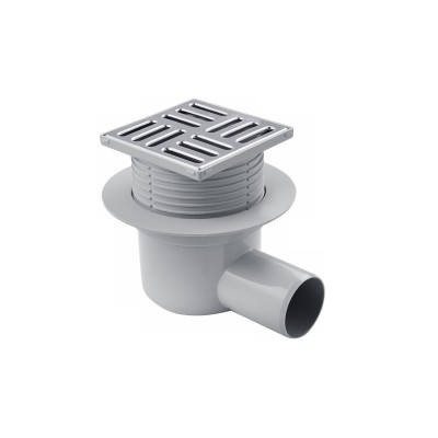 Трап ANIplast с горизонтальным выпуском 50 мм, с нержавеющей решеткой 10х10 см ТА5602EU