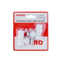 Комплект радиаторных угловых кранов верхние Karro 1/2" ВН белые KR32000