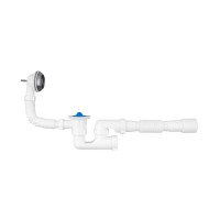 Сифон для ванни Agua BS03 1 1/2"х40/50 мм з переливом та ревізією