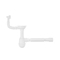 Сифон для кухонной мойки Agua KS02 3 1/2"х40/50 мм с резьбовым выпуском, с квадратным переливом
