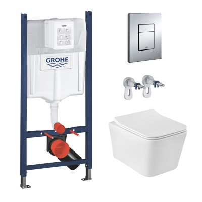 Комплект 4 в 1: Инсталляция GROHE Solido 3 в 1 (3884966Q)+Подвесной унитаз безободковый Kroner Eifel (WHI523629) RIMLESS с сиденьем Slim Duroplast / Soft-close / Quick relase KE523629WHIR (3884966KE523629) Комплект 4 в 1: Инсталляция GROHE Solido 3 в 1 (3884966Q)+Подвесной унитаз безободковый Kroner Eifel (WHI523629) RIMLESS с сиденьем Slim Duroplast / Soft-close / Quick relase KE523629WHIR (3884966KE523629)