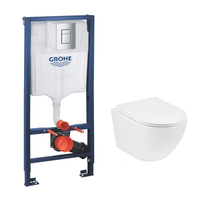 Комплект 4 в 1: Инсталляция GROHE Rapid SL 3 в 1 (38772001)+Подвесной унитаз безободковый Kroner Harz WHI523632 RIMLESS с сиденьем Slim Duroplast / Soft-close / Quick relase KH523632WHIR (38772001KH523632) Комплект 4 в 1: Инсталляция GROHE Rapid SL 3 в 1 (38772001)+Подвесной унитаз безободковый Kroner Harz WHI523632 RIMLESS с сиденьем Slim Duroplast / Soft-close / Quick relase KH523632WHIR (38772001KH523632)