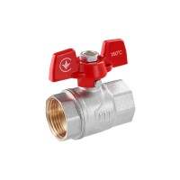 Кран шаровой WaGa 1" ВВ PN40 бабочка, никелированный