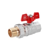 Кран-американка шаровой прямой WaGa 3/4" PN40 бабочка, никелированный