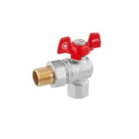 Кран-американка кульовий кутовий WaGa 1/2" PN40 метелик, нікельований