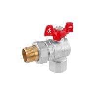 Кран-американка шаровой угловой WaGa 3/4" PN40 бабочка, никелированный