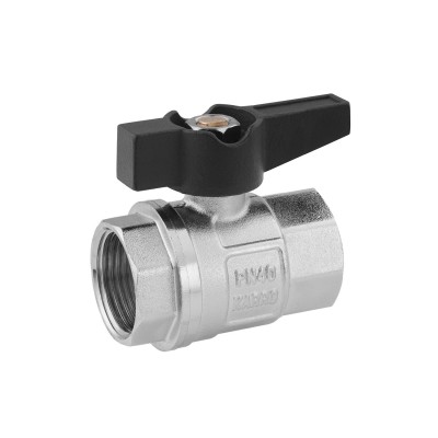Кран шаровой Karro UNO 3/4" ВВ PN40 бабочка, никелированный