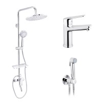 Комплект 3 в 1 душова система Armada-C-064K+змішувач Hagen-C-010+змішувач Bidet-C-082 (CVS30203)