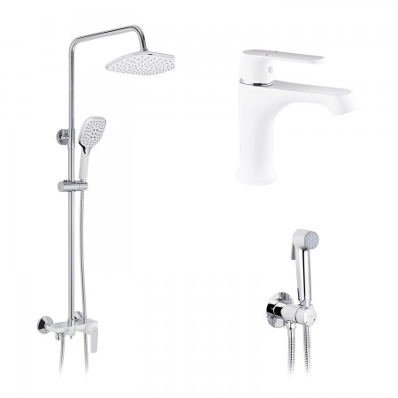 Комплект 3 в 1 душевая система Armada-W-063+смеситель Armada-W-010+смеситель Bidet-C082 (CVS30213)