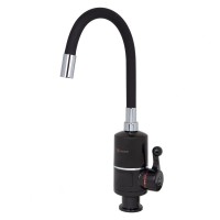 Проточний кран-водонагрівач SDR-G05T-Black кухня, (гнучкий вилив) (3,0 кВт) (датчик темп.)