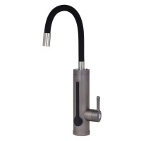 Проточный кран-водонагреватель SDR-G8TR-Grey (термопредохранитель)(гибкий излив)(3,3 кВт)(датчик темп.)