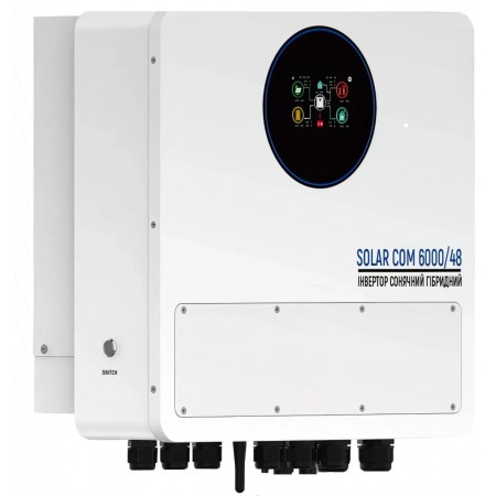 Инвертор гибридный SOLAR COM-6000/6 kW/48 V/125А/Wi-Fi (6857AR32)