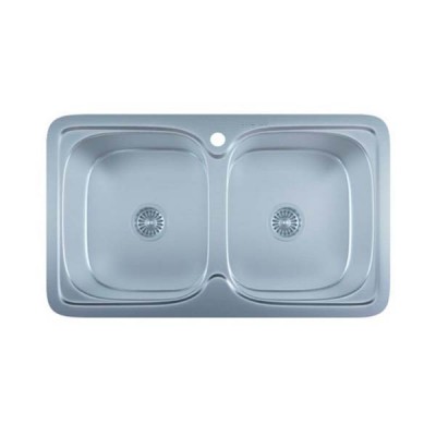 Мойка нерж WEZER 7848-08-180S-D двойная 0,8mm Satin Мойка нерж WEZER 7848-08-180S-D двойная 0,8mm Satin