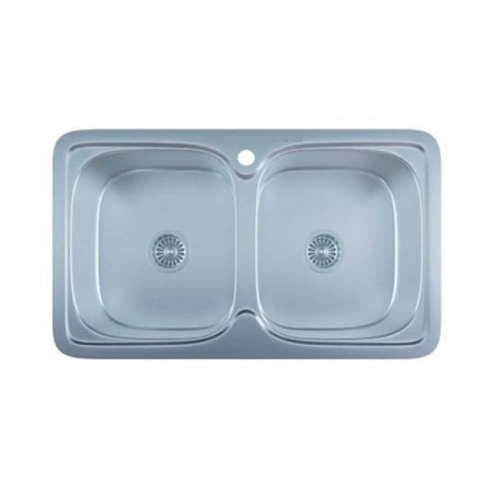 Мойка нерж WEZER 7848-08-180S-D двойная 0,8mm Satin