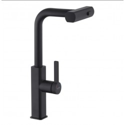 Чёрный смеситель для кухни с выдвижным изливом Kroner KRP Edelstahl Klassisch - SCH03918