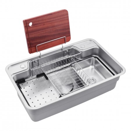 Кухонная мойка Kroner KRP Dekor - SET7848 (1.0 мм)