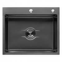 Кухонная мойка Kroner KRP Derby - 6050HM PVD (2,5/0,5 мм)(Есть отверстие для дозатора)