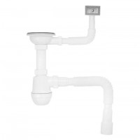 Сифон для кухонной мойки Kroner KRP - KS02 3 1/2"х40/50 мм с квадратным переливом