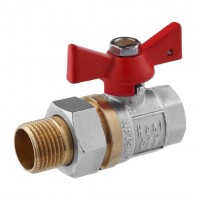 Кран-американка STA "Premium" 1/2" ВН PN40 бабочка, никелированный