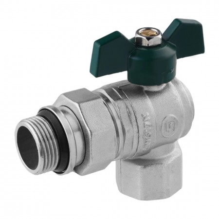 Кран-американка кутовий STA "LB" 3/4" ВЗ PN40 зелений метелик, нікельований