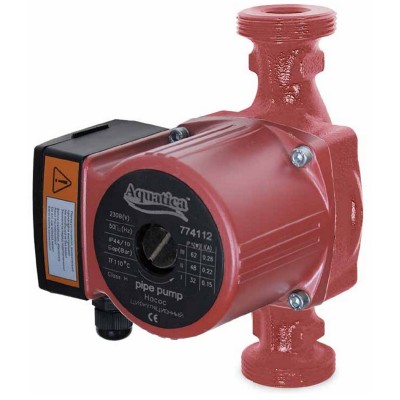 Насос Aquatica циркуляционный 774111. 65Вт Hmax 4м Qmax 63л/мин Ø1" 130мм + гайки Ø¾" Насос Aquatica циркуляционный 774111. 65Вт Hmax 4м Qmax 63л/мин Ø1" 130мм + гайки Ø¾"
