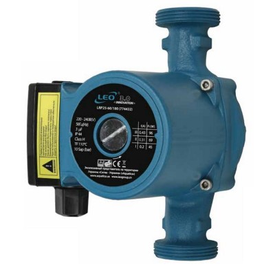 Насос Aquatica циркуляционный 774432. 96Вт Hmax 6м Qmax 66л/мин Ø1½" 180мм+гайки Ø1"Leo3,0